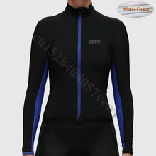 Высококачественная женская зимняя велосипедная Джерси рубашка с длинным рукавом Зимняя Теплая Флисовая велосипедная одежда велосипедный свитер-Джерси велосипедный одежда