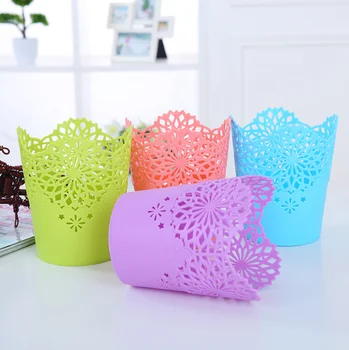 

3PC Multifunctional Flower Plant Pot Makeup Brush Storage Boxes Pen Pencil Pot Holder Container Office Desk Storage Organizer