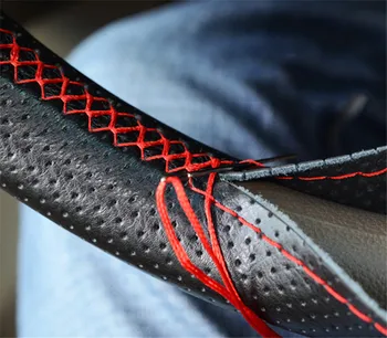 

Braid On leather Steering Wheel Cover for SEAT Leon 1 2 3 MK3 FR Cordoba Ibiza Arosa Alhambra Altea Exeo
