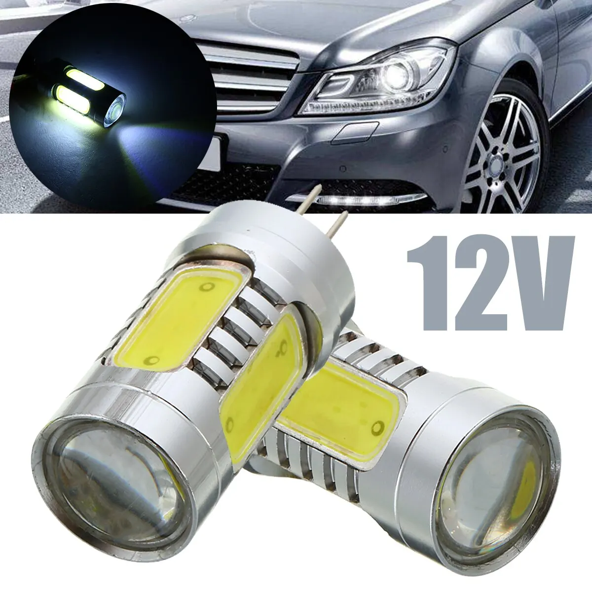 Mayitr 2pcs 12V HP24W G4 White LED Bulb Canbus Error Free LED Fog Signal Lights For CITROEN C5 for PEUGEOT 3008 5008