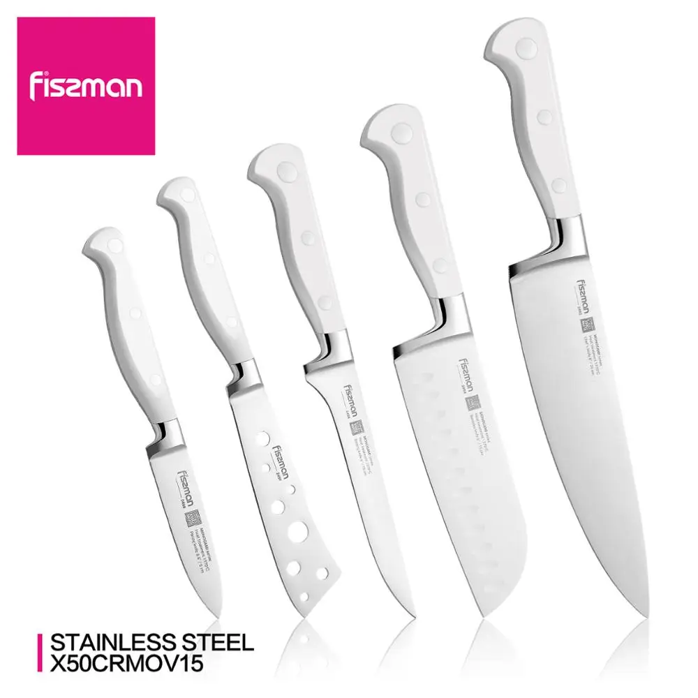 Стальной кухонный нож FISSMAN Germen серии MONOGAMI универсальный слайсер Santoku для обрезки