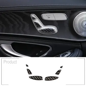 

Soft Carbon Fiber Seat Button Sequins 3D internal Sticker For Mercedes Benz E Class W213 E200 E300 GLC C Class W205 X253 2016-19