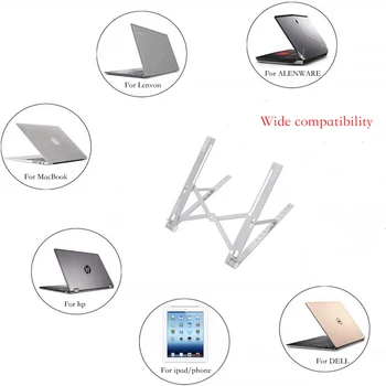 

Laptop Stand for 7-15 Inch Macbook Pro Air Desktop Notebook Style Height Adjustable Foldable Aluminum Holder Desk Laptop Stand