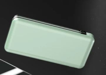 Внешний аккумулятор 20000 мАч, двойной USB, быстрая зарядка, зеркальный экран, встроенный кабель, внешняя батарея, портативный внешний аккумулятор, аккумулятор для телефона - Цвет: Зеленый