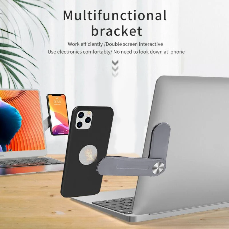 Dual Monitor Folding Phone Stand Holder Clip Adjustable Multi Screen Support Laptop Side Mount Connect Tablet Bracket | Мобильные