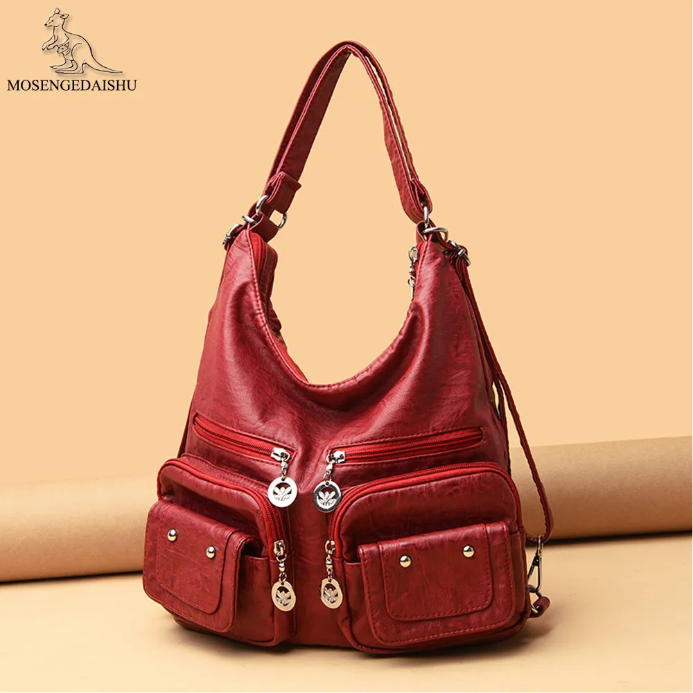 Convertible Leather Bag - Soft Leather Shoulder Bag