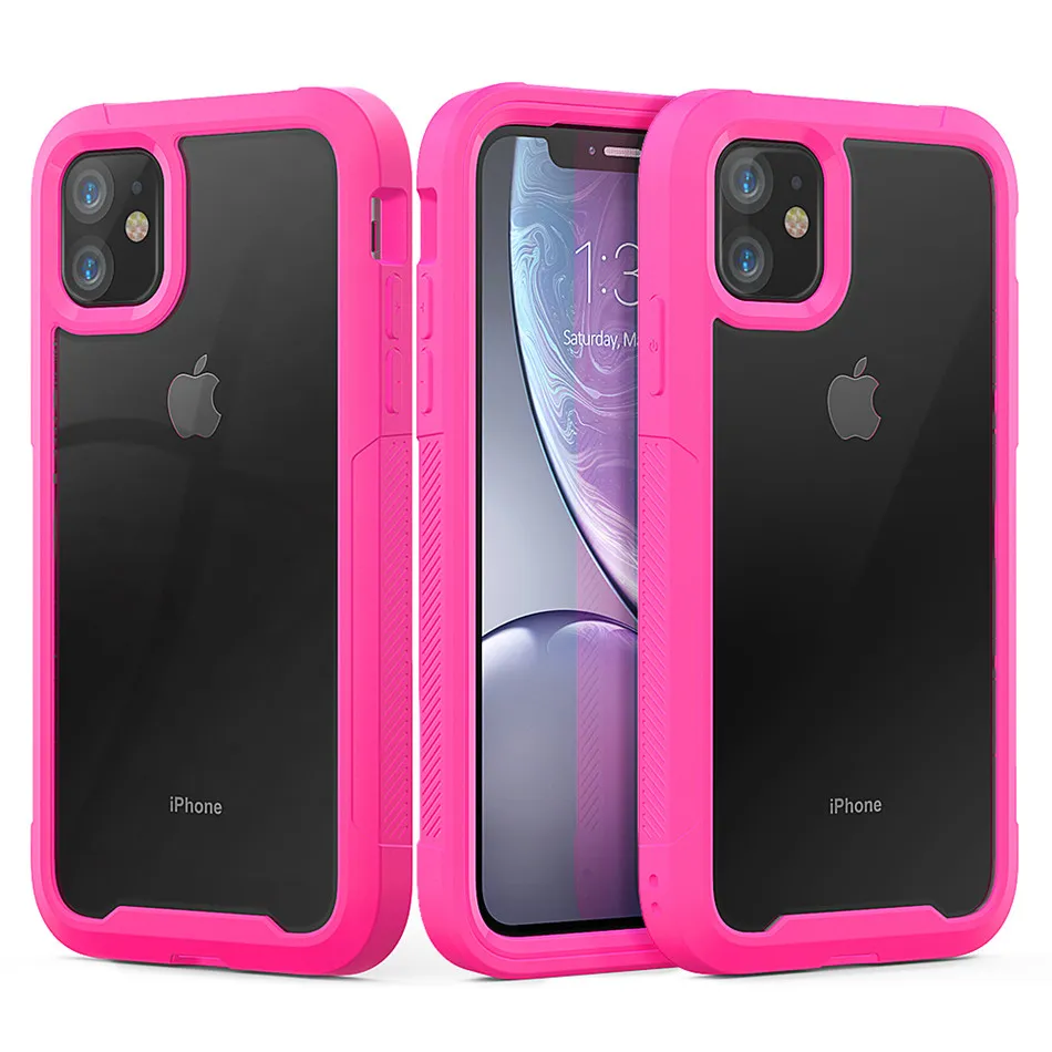 Чехол для iPhone 11(6,1 дюйма), версия, противоударный, военный, протестированный, силиконовый, защитный, прозрачный, PC, задняя крышка для iPhone 11