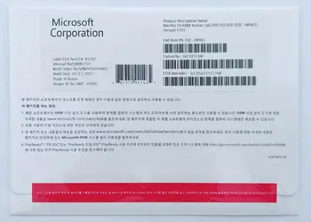 

Korean Microsoft Windows 10 Pro Operate System Product Key OEM COA License Include DVD 64 Bit 1 Device English Version