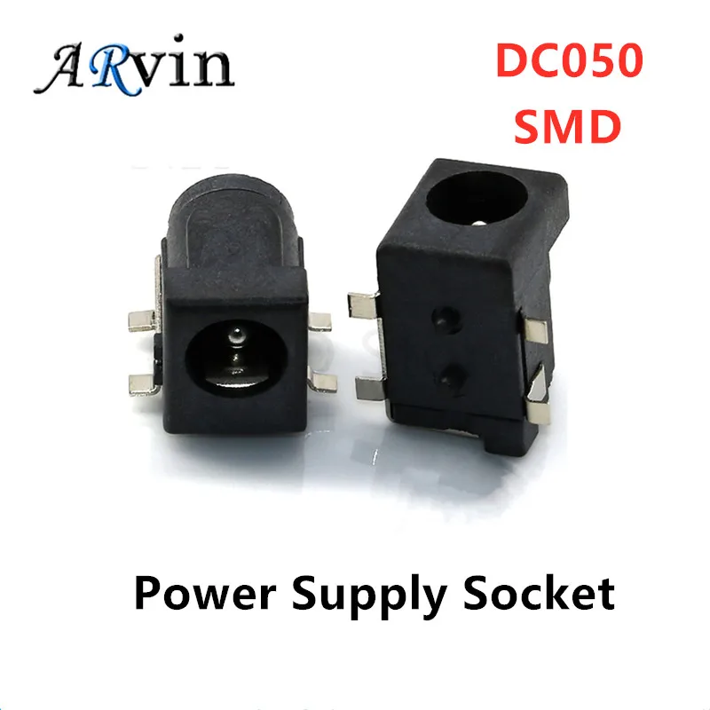 10 шт./лот DC-050 SMD DC-005 DC005 5 5*2 1 мм разъем питания постоянного тока 5x2 DC050 круглая игла |