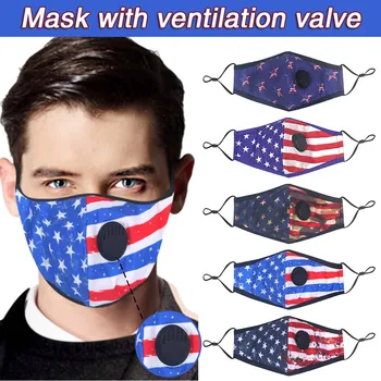 

Adult Unisex Face Maks Woman Stripe Print Adjustable Mouth Cover Washable Reusable Filter Breather Valving Face Mask Mascarar