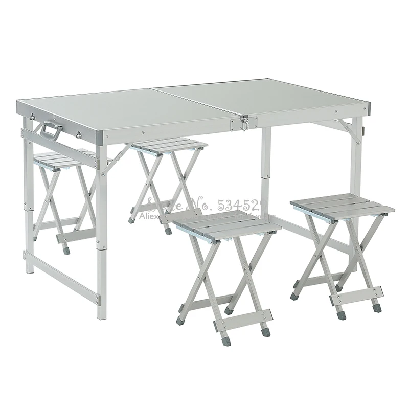 30% складной стол для пикника и стула набор Алюминиевый походный столик с четырьмя табуретами