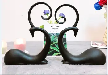 

Nordic abstract deers artwork craft resin prone deer sculpture handicraft study living room home decoration a0786