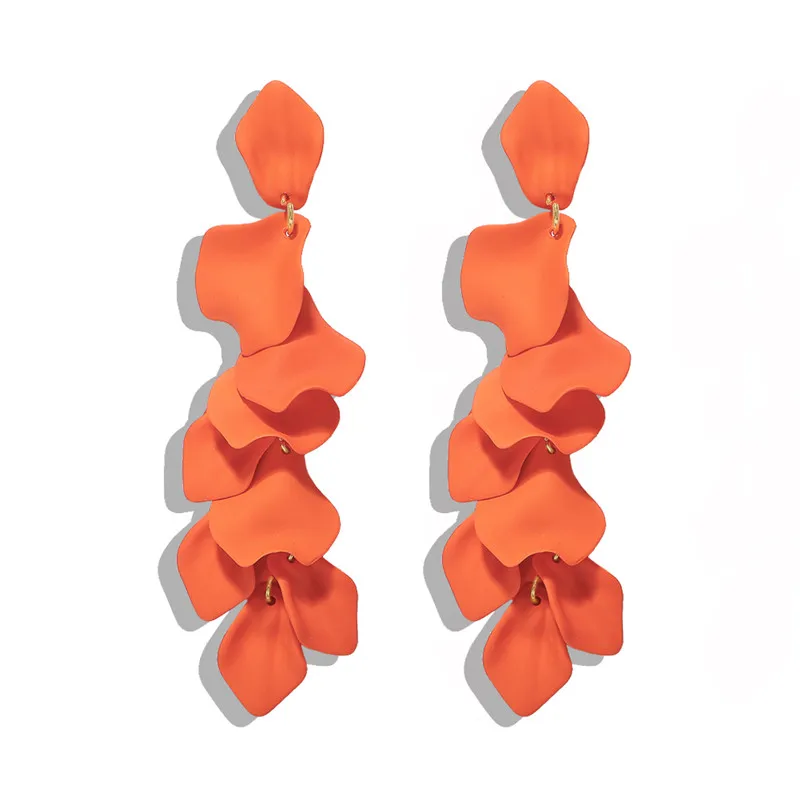 Dvacaman многоцветные цветные длинные висячие серьги для женщин лепесток кисточкой большие сережки Свадебные вечерние ювелирные изделия в подарок - Окраска металла: 3