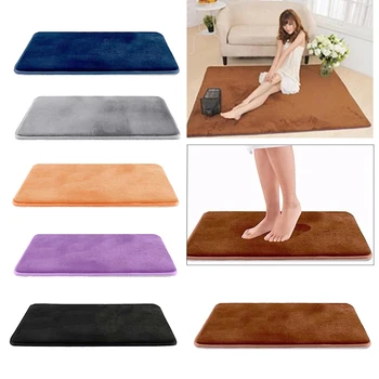 

Non Slip Absorbent Memory Foam Bath Mat Cozy Velvet For Bathroom Hotel 2 Size