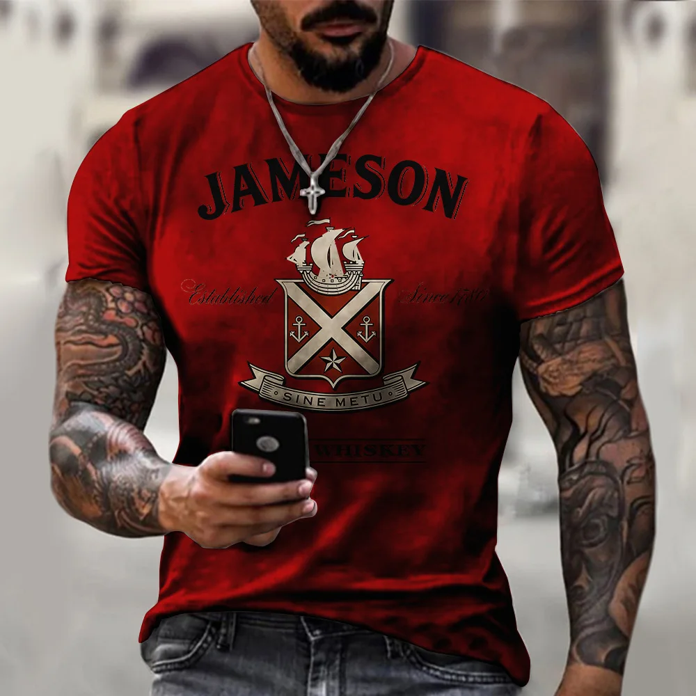 American Oversized T-shirt 3d Printing Men's Retro Summer New Style Street Short-sleeved Clothes Fashion Street Loose Top S-6xl