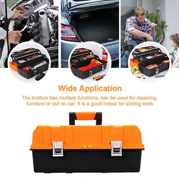 

17In 3 Layer Toolbox With Tray And Dividers Multi-Purpose Foldable Plastic Tool Organizer For Repairing Furniture Or Put On Car