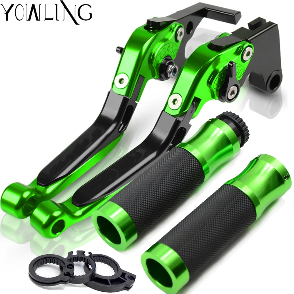 

Motorcycle Accessories Adjustable Brake Clutch Lever Adjustable+Handle Grips For KAWASAKI NINJA 300 NINJA300 2013 2014 2015 2016