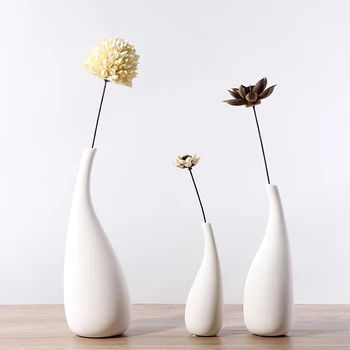 

Nordic decoration home white flower vase ins small fresh simple modern living room home decoration flower arrangement Ceramics