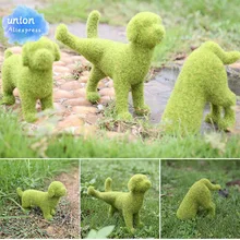 Lovely Flocked Puppy Ornament Creative Spring Decoration Puppy Figurines for Home Garden Courtyard Jardineria Decoracion