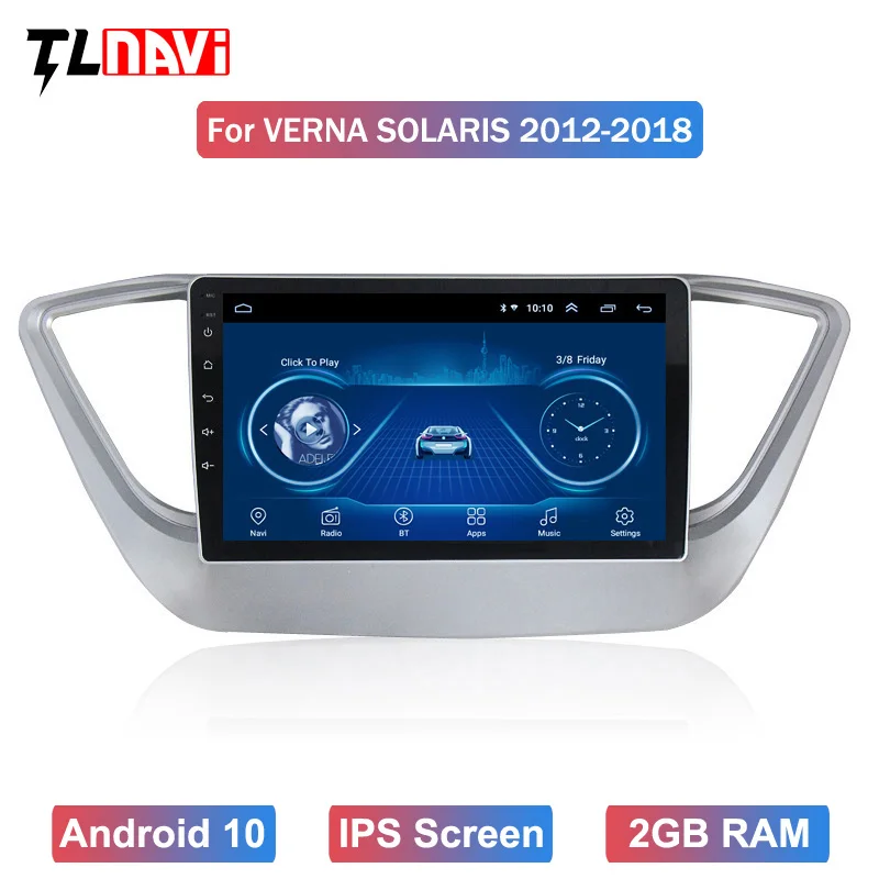 9 inch Android 10 navigation car radio player Support mirror link video multimedia for 1Hyundai Verna Solaris | Автомобили и