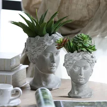 Ретро Пол Длина портрет цемент цветочный горшок гостиная балкон богиня статуя ваза украшение дома аксессуары для рабочего стола