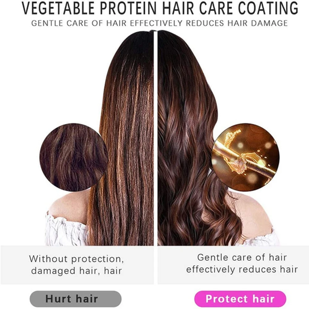 Modelador de Cabelo sem Fio Automático Ferro com 1 Pente + 2pc Rotativo Portátil Recarregável Display Máquina Encaracolado Onda Curling Clipes Lcd 4 Sem fio automático rotativo modelador de cabelo