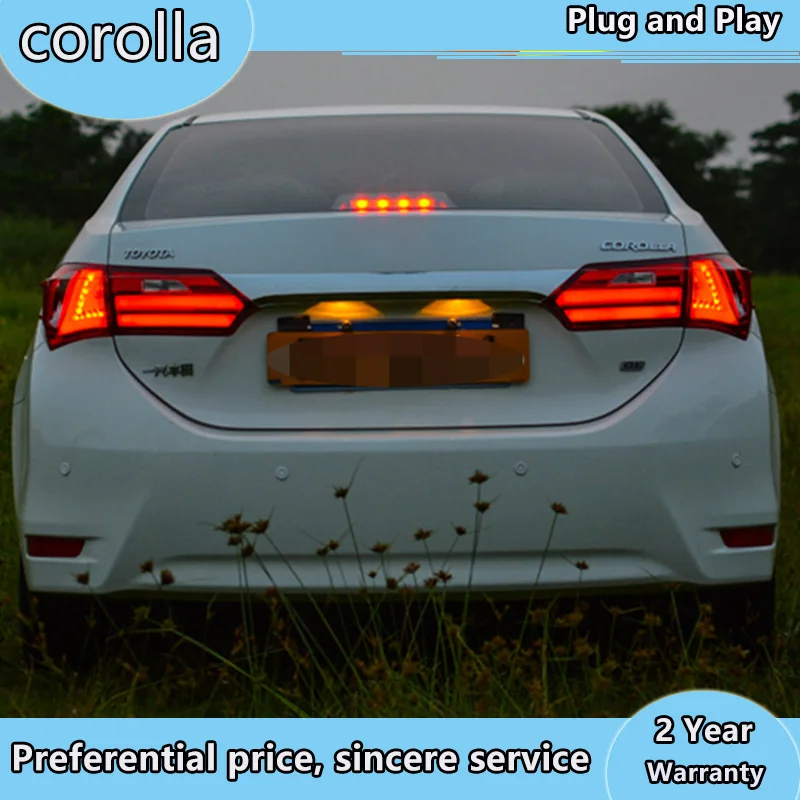 Автомобильный Стайлинг задний фонарь для Toyota corolla задний фонарь- светодиодный задний фонарь светодиодный DRL crolla задний фонарь в сборе