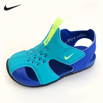 

NIKE Original Kids Sandals Summer Breathable Beach Shoes Hook&loop Anti-slip Childen School Shoes Soft Children Summer Slids