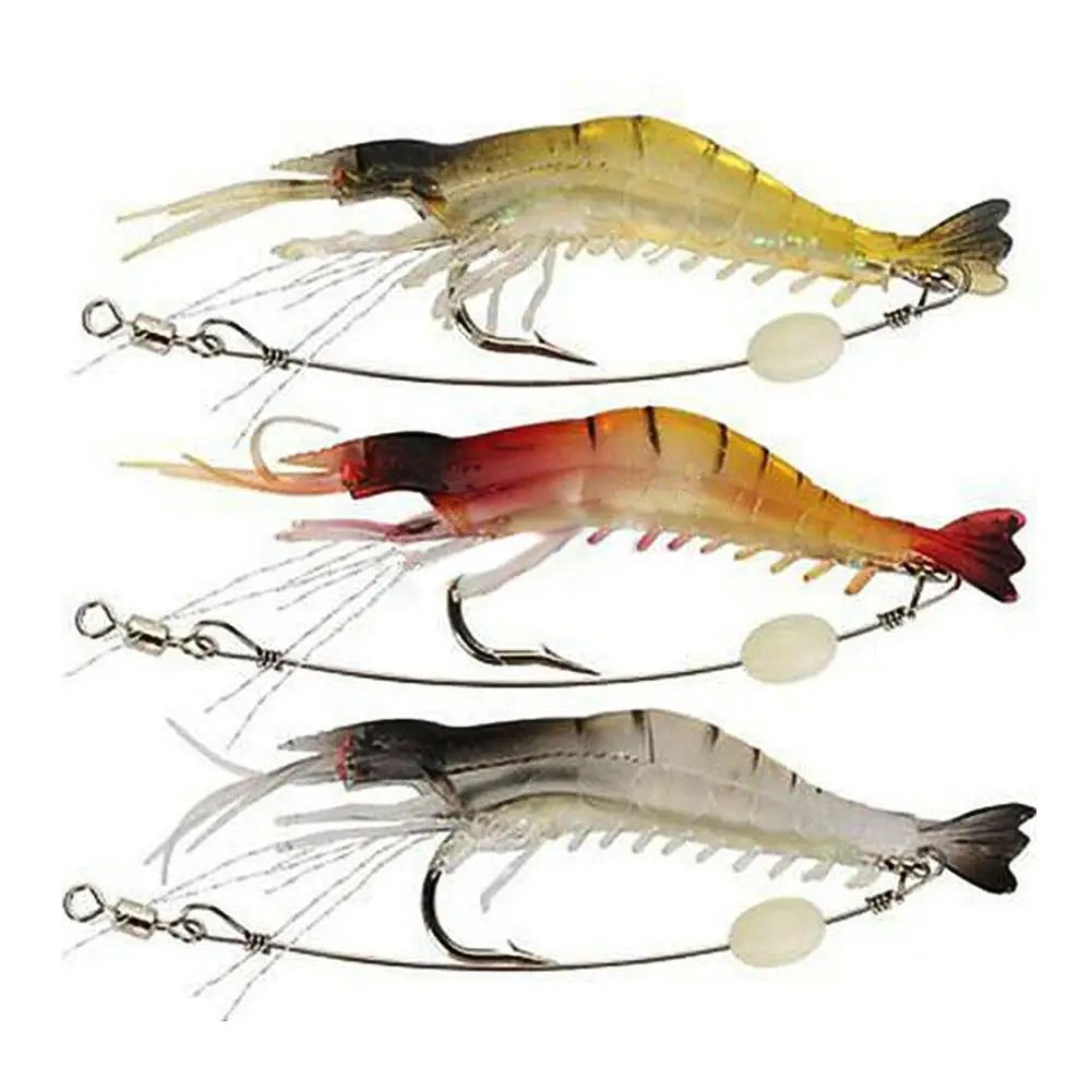  3Pcs 9cm 6g Fishing Lures Shrimp Fishing Artificial Lifelike Lure Wobbler Shrimp Shaped Swim Bait F