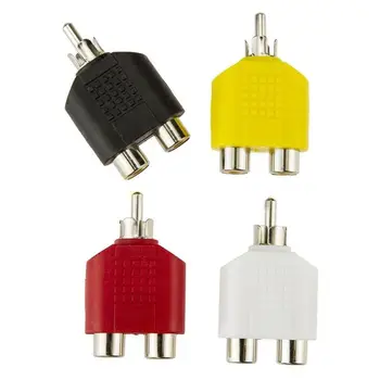 

Skatolly Adapter RCA Y 1-Male to 2-Female Splitter New AV Audio Video Plug Adapter Cable 4 RCA Male to 2RCA Female converters