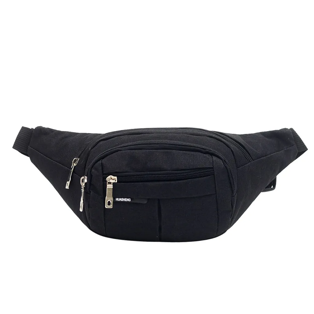 women men waist bag fanny pack Outdoor dual pocket running belt Functional solid zipper Crossbody Bag Chest Phone purse nerka