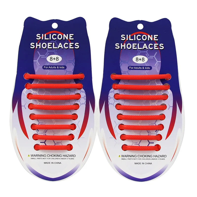 16pcs Elastic Silicone Shoelaces No Tie Shoelace Unisex Athletic Running Lazy Shoe Lace Men Women Sport Casual Sneakers Shoelace