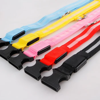 

Light Dog Collar Nylon Leash Pug Accessories Running Lead Chain Collars Dogs Golden Retriever Hondenriem Pet Products EE5QY