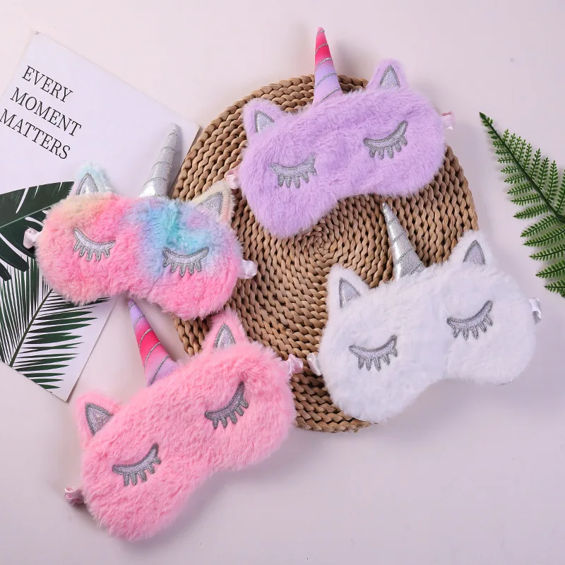 

19317 Cross Border Supply of Goods Sleep Plush Eye Patch New Style Unicorn Shade Lunch Break Eye Patch Wholesale Manufacturers D