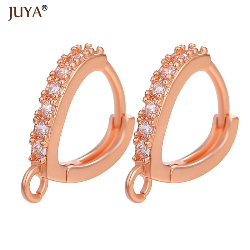 JUYA, 1 пара швензы, циркониевые серьги, крючок, аксессуары для изготовления ювелирных изделий, серебро/золото/розовое золото/серьги черного цвета, застежка