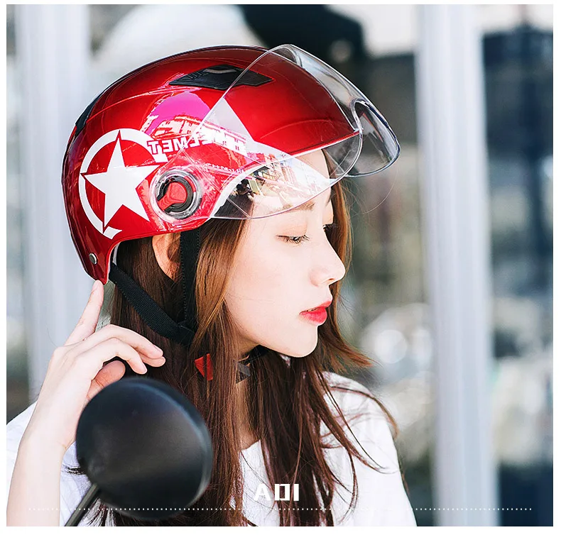 Motorcycle Helmet Scooter Bike Open Face Half Anti-UV Safety Motocross Helmets
