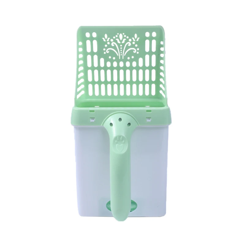 Cat Litter Scoop Waste Sifter Pet Sand Shovel Cleaning Tool Set Plastic Cat Litter Scoop Set Pet Care Sand Waste Scooper Shovel - Цвет: Green