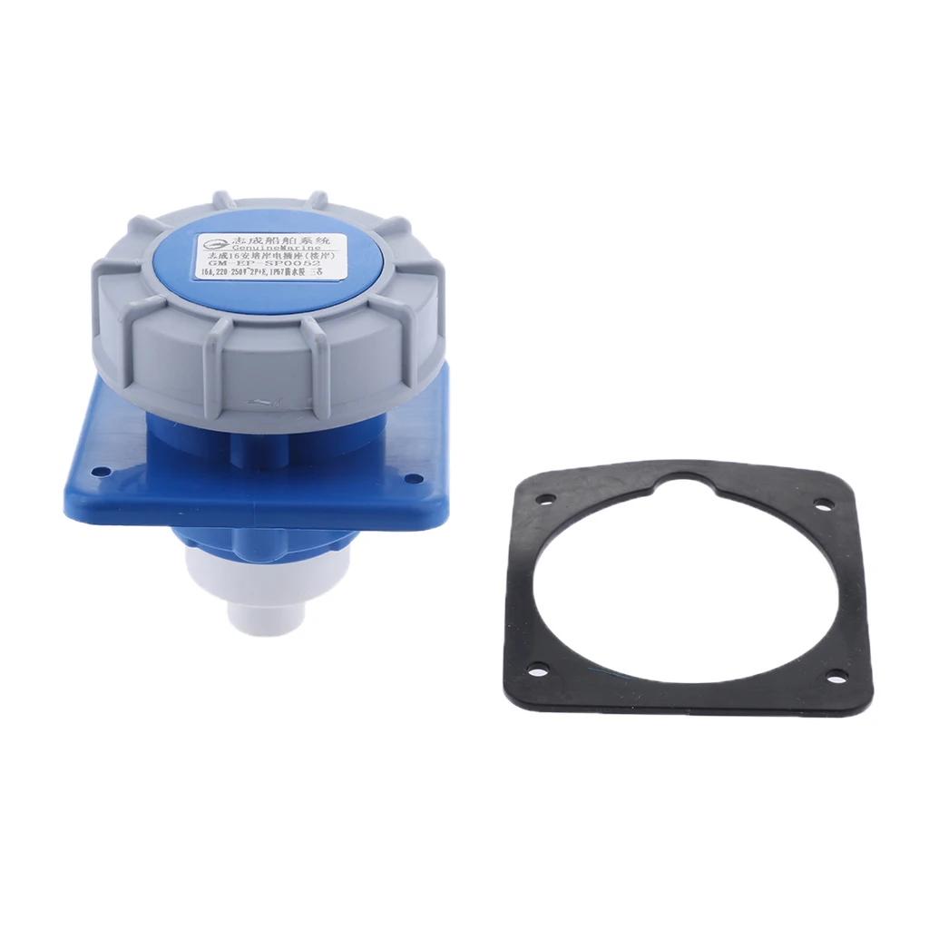 220-250V Marine Boat RV 16A Power Cord Twist Lock Plug Inlet Grounding Shore