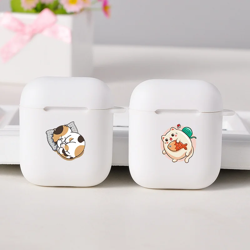 Мягкий белый Чехол Air Pods милый чехол с мультипликационным принтом для Apple Airpods 1/2
