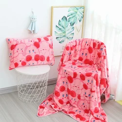 Manta de franela periférica de animación de juego clásico, juguete de felpa de elfo Rosa Kirbs, animación, almohada de sofá casero, decoración