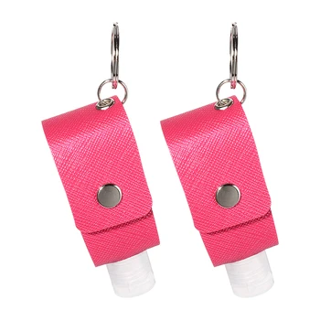 

2 Sets Portable Sanitizer Bottle and Bottle Cover PU Storage Bag Perfume Bottle