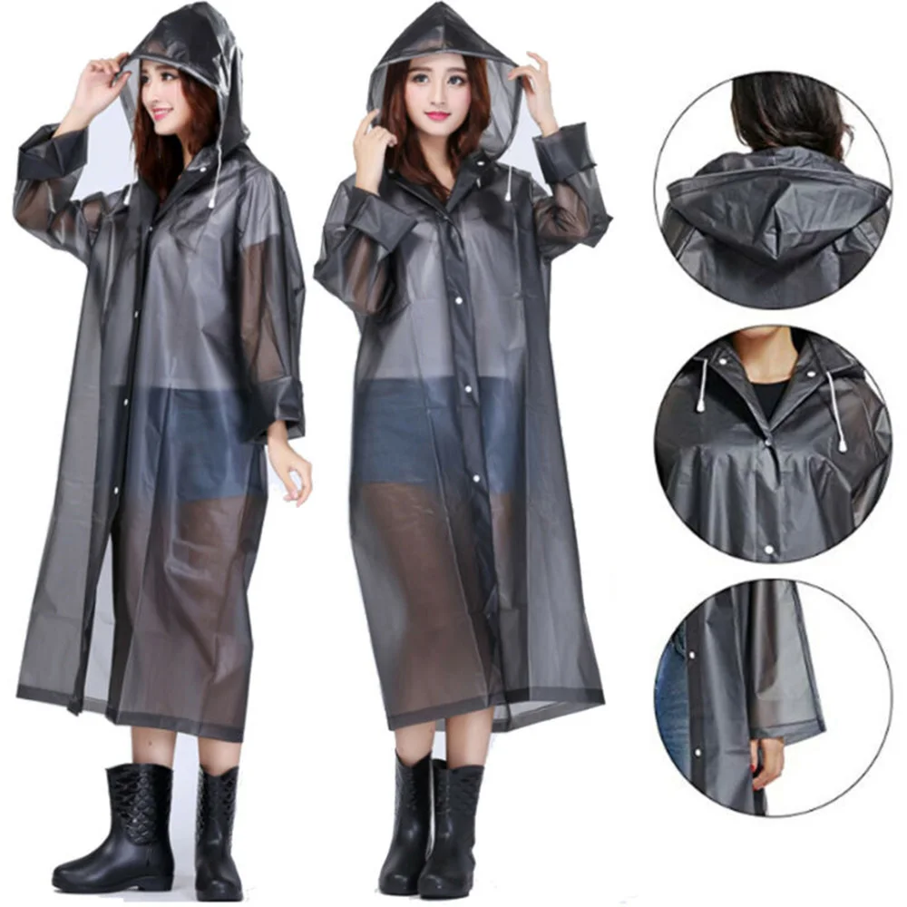 1Pc Raincoat Men's Women's EVA Raincoat Hooded Windbreaker Jacket Thickened Thickened Waterproof Raincoat