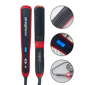 

Profesional Hair Brush Comb Beard Straightener Planchas De Pelo Hot Comb Curler Iron Quick Hair Styler For Men Peigne Chauffant