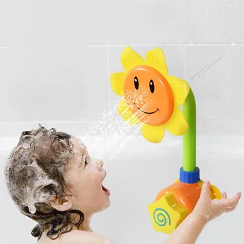 

Bath water toy sunflower shower faucet baby bathtub nozzle play swimming bathroom toys summer bath