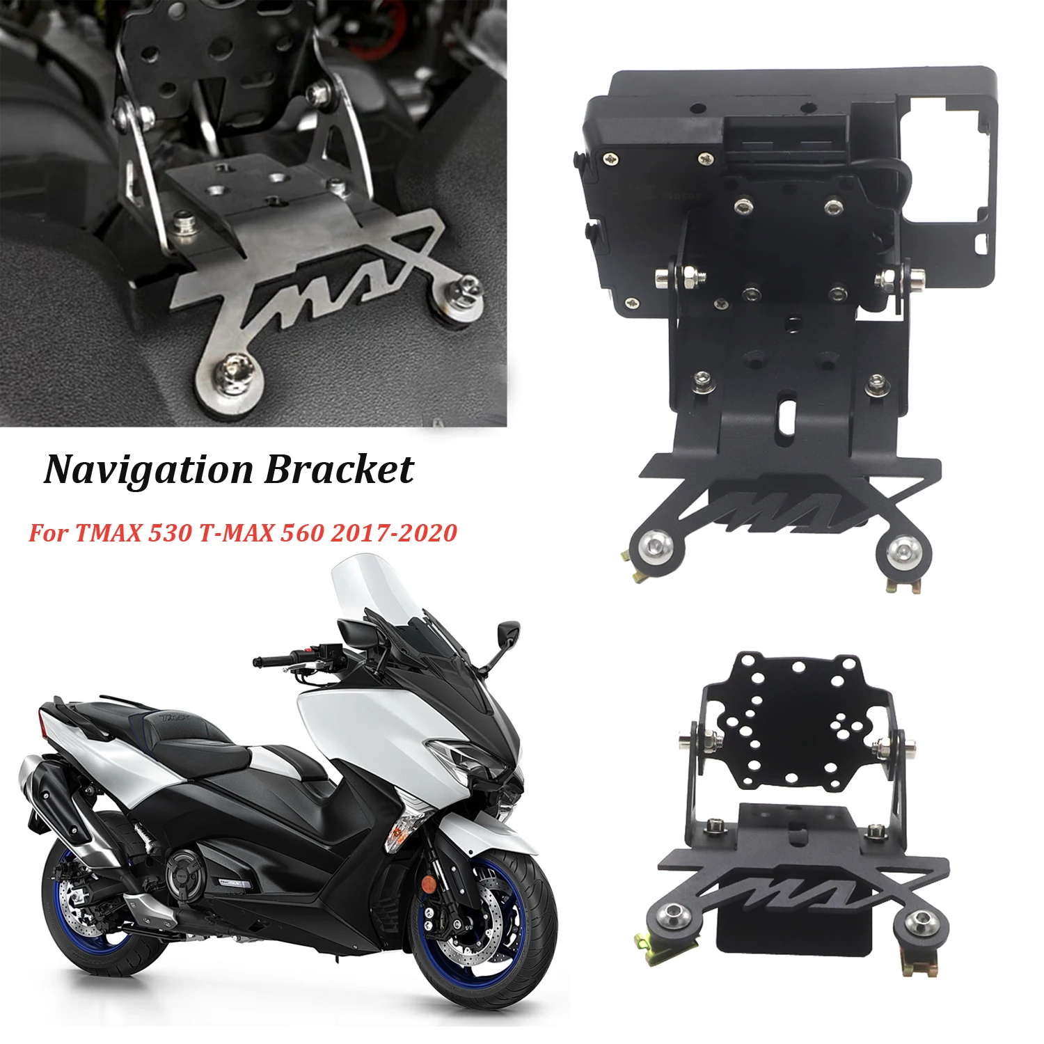 

Кронштейн для GPS навигации на лобовое стекло мотоцикла с USB-зарядкой, Монтажный держатель для YAMAHA TMAX 530 T-MAX 560 2017-2020 2019