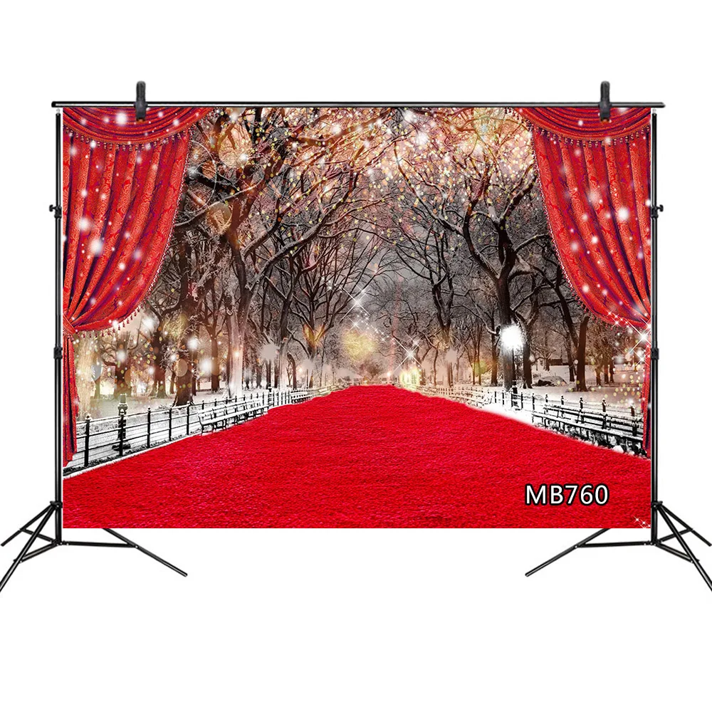 Winter Snow Stage Curtain Long Red Carpet Background Photography Fantasy Wedding Backdrops Photocall Photobooth Photo Studio | Электроника