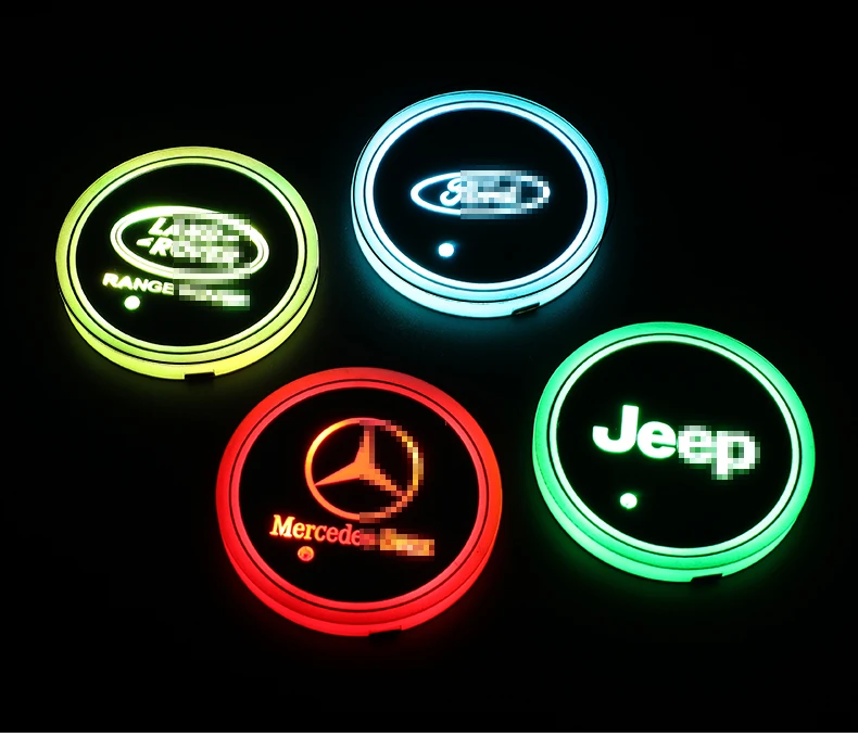 Aiwins автомобильный светящийся коврик для посуды для Hummer H3 H2 H1 автомобильный светящийся Логотип Аксессуары Atmospherelight