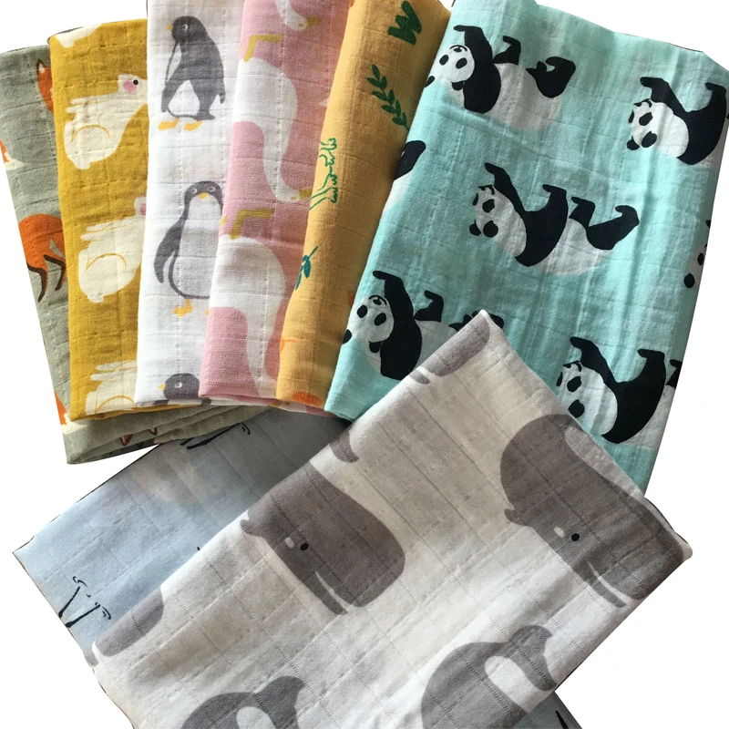 60*60 Bamboo Cotton New Baby Blankets Newborn Super Soft Baby Swaddle Muslin Infant Gauze Both Towel Baby Warp Baby Stuff white bedding