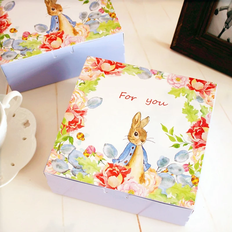 

20PCS Cute Rabbit For You Gift Paper Box Wedding Cake Box Packaging for Sweets Cookie Chocolate Packing Box Carton Caixa