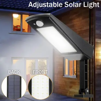 

Solar Power Wall Light PIR Motion Sensor Black Security Lamp Light-Controlled Home Garden Fence Light Street Lamp 6.8W Outdoor